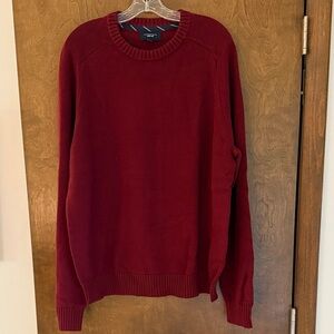 Lands' End Men's Deep Red Crewneck Sweater
